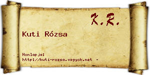 Kuti Rózsa névjegykártya